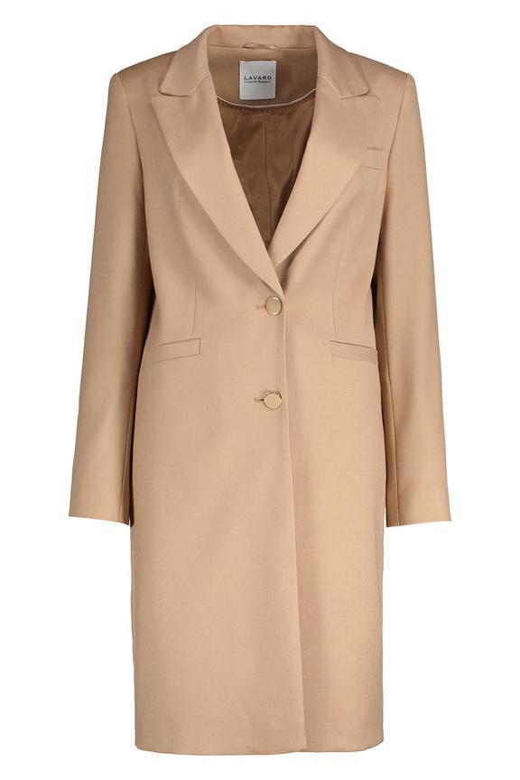 Formalny beżowy płaszcz