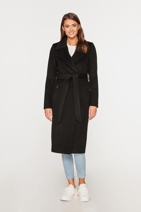 Płaszcz z alpaką w kolorze czarnym