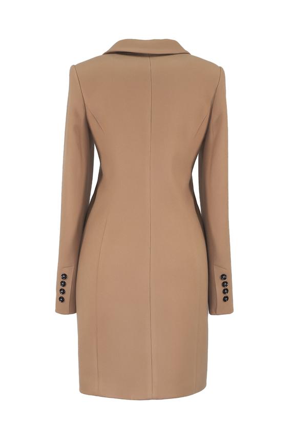 Beżowy ocieplany płaszcz