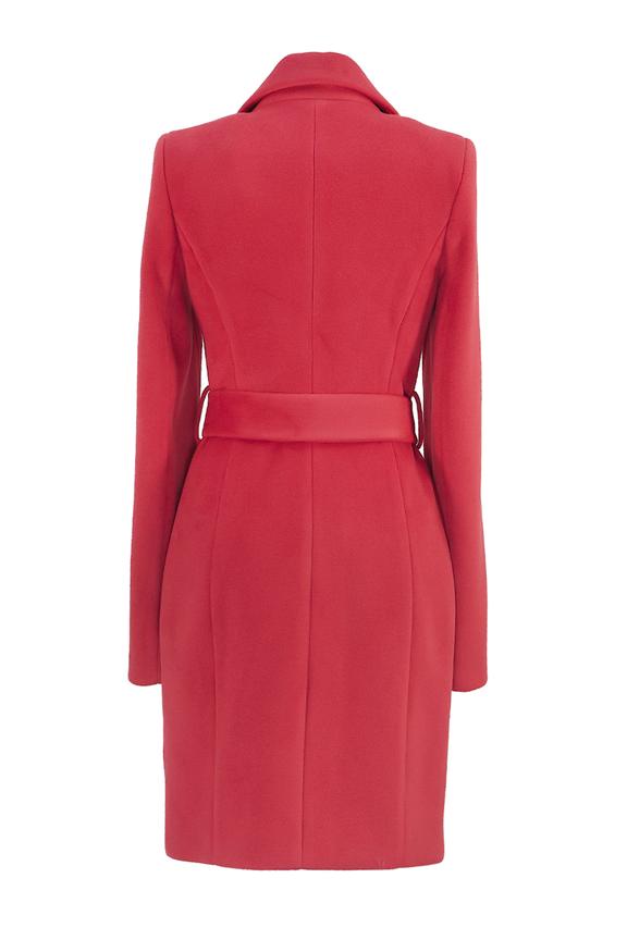 Jasny bordowy płaszcz z paskiem