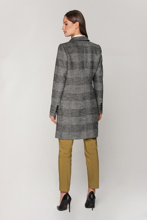 Wełniany płaszcz w drobną kratkę