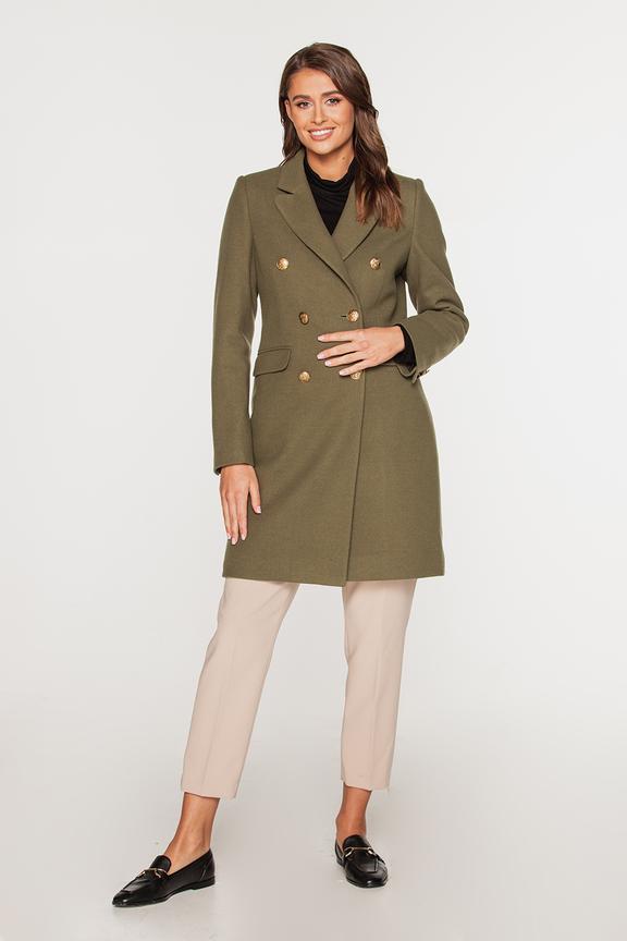 Szykowny oliwkowy płaszcz