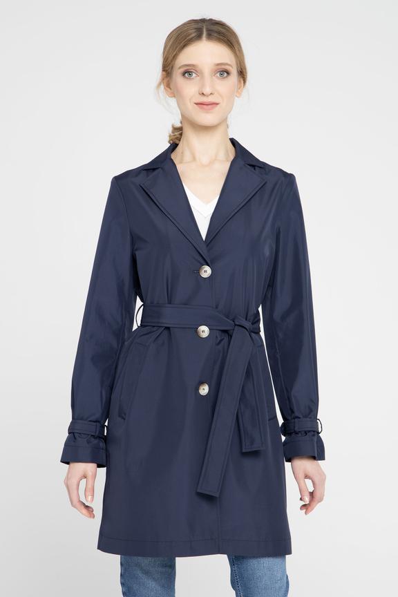 Granatowy krótki trencz