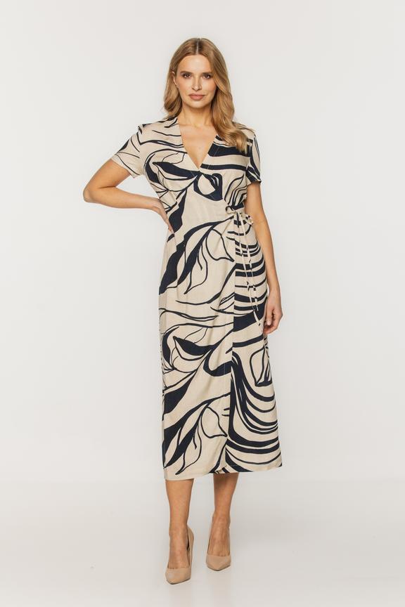 Portfelowa letnia sukienka o długości midi