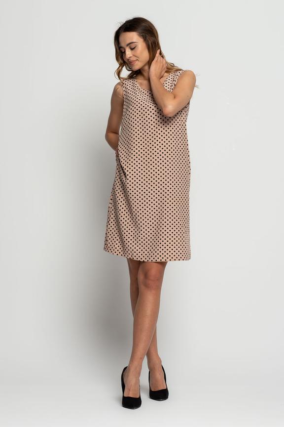 Prosta trapezowa sukienka z kieszeniami