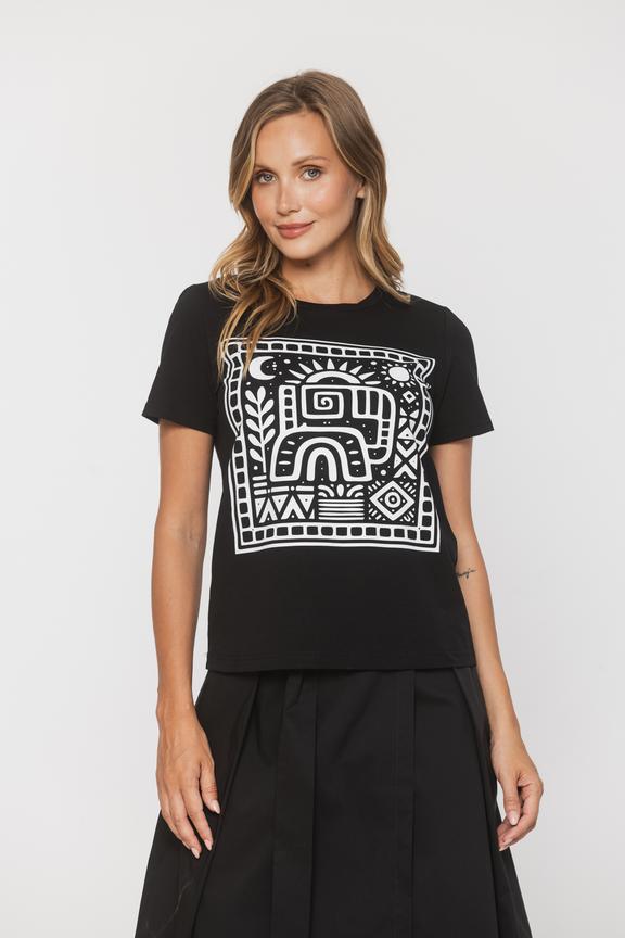 Prosty bawełniany t-shirt z nadrukiem