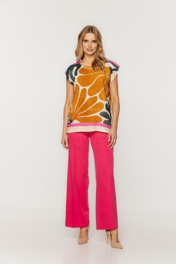 Przewiewna kolorowa bluzka z wiskozy