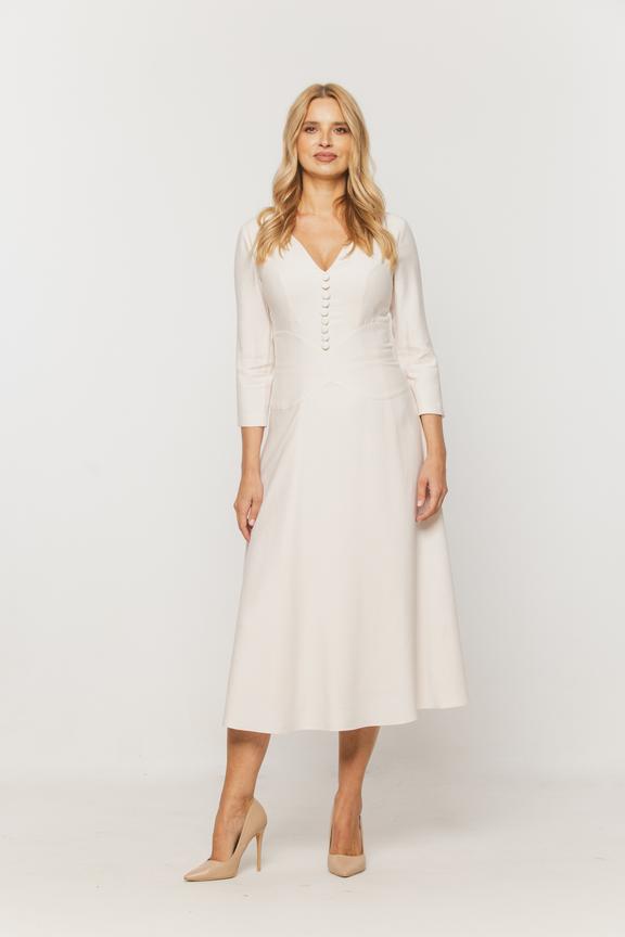 Rozkloszowana sukienka w stylu retro z tkaniny wiskozowej