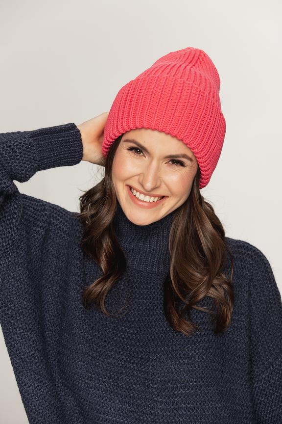 Pink thick weave cap