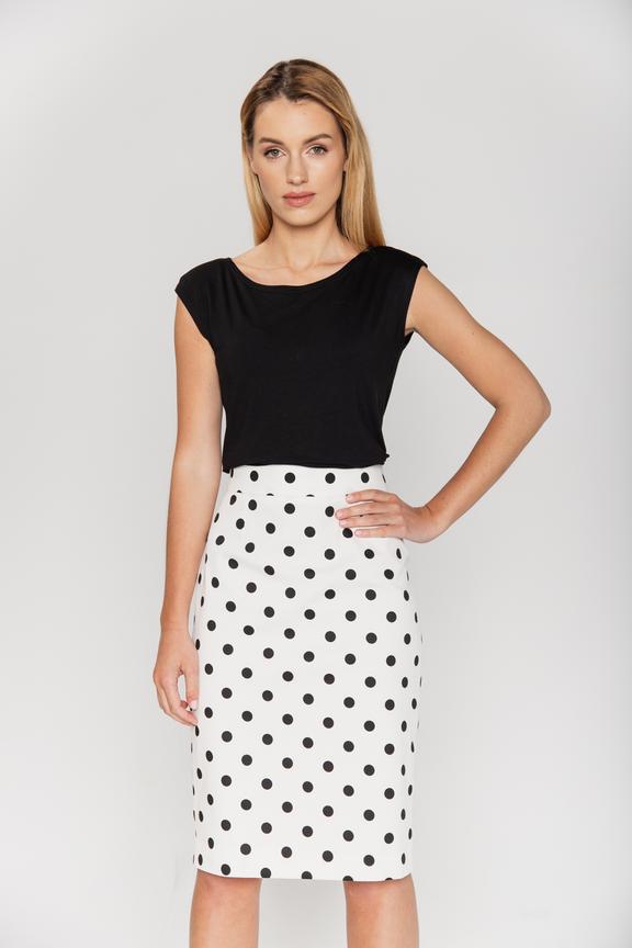Ołówkowa spódnica w kropki