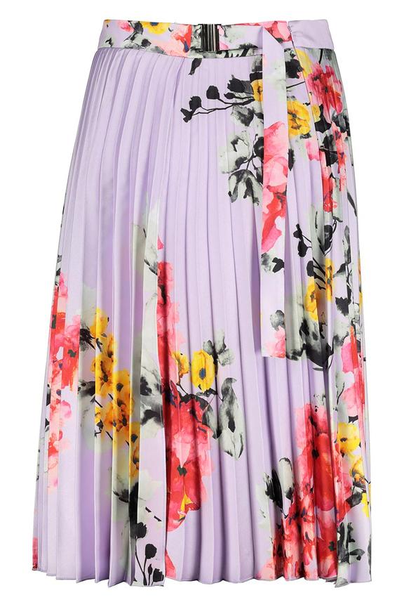 Fioletowa spódnica w kwiaty