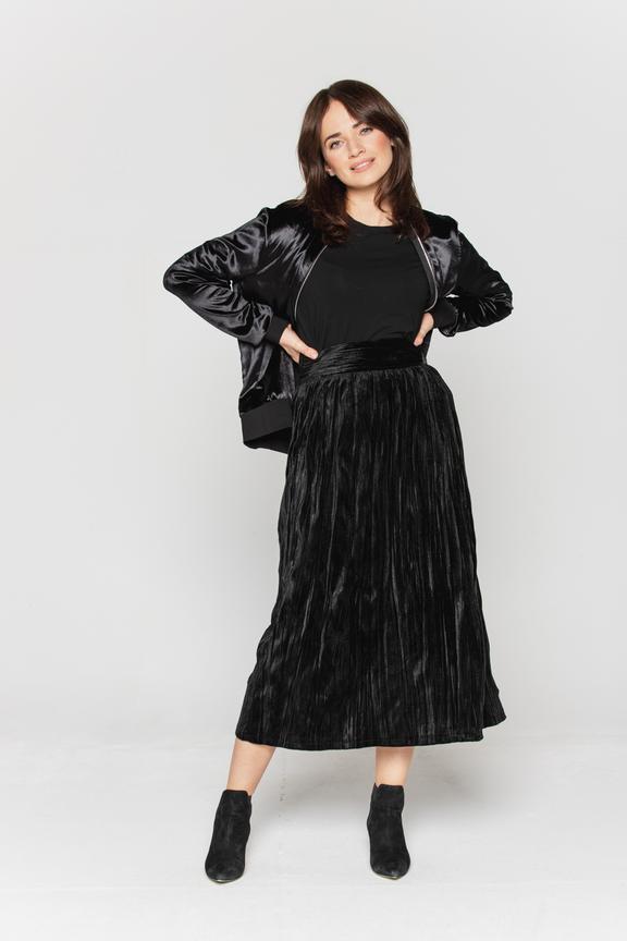 Welurowa spódnica midi