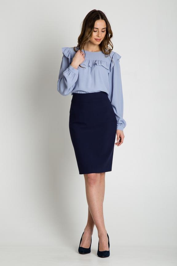 Granatowa spódnica z karczkiem