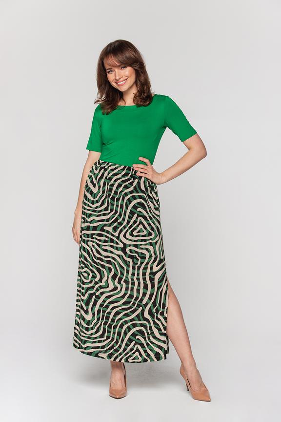 Długa letnia spódnica z rozcięciami po bokach