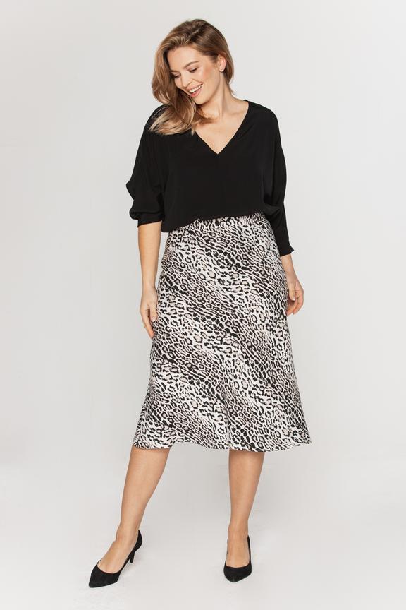Spódnica z wiskozy w panterkę