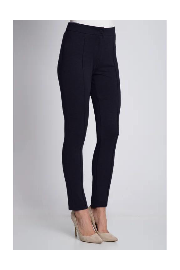 Dzianinowe czarne spodnie z zaszywanym kantem