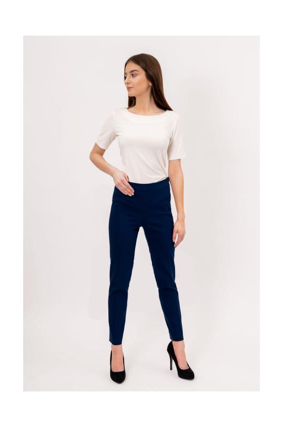 Ciemno granatowe spodnie w kant