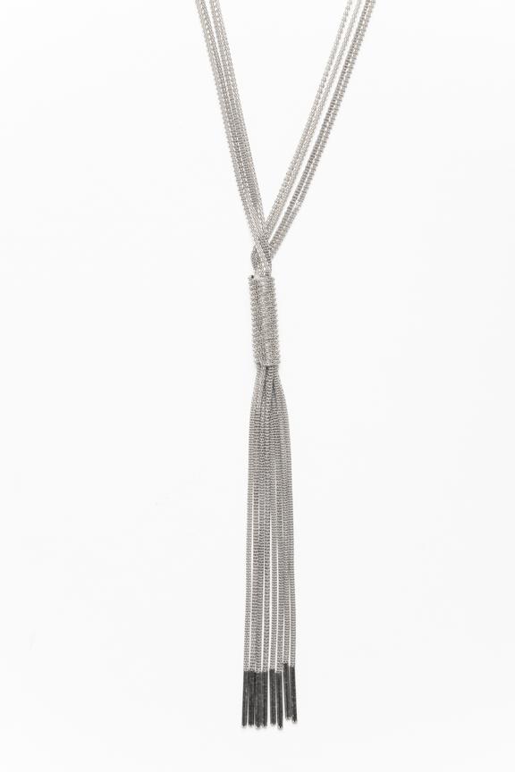 Srebrny długi naszyjnik z regulacją