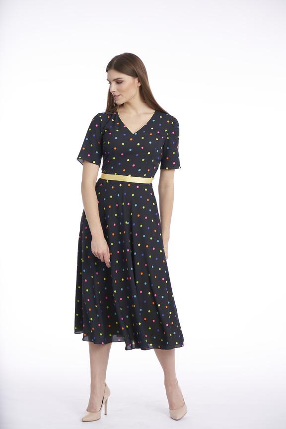 Midi dress in colorful peas