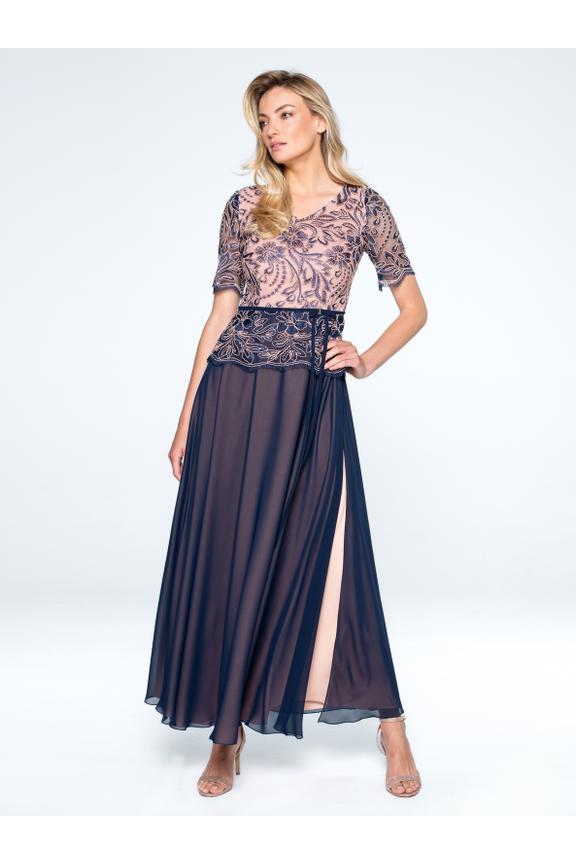 Wizytowa sukienka z baskinką