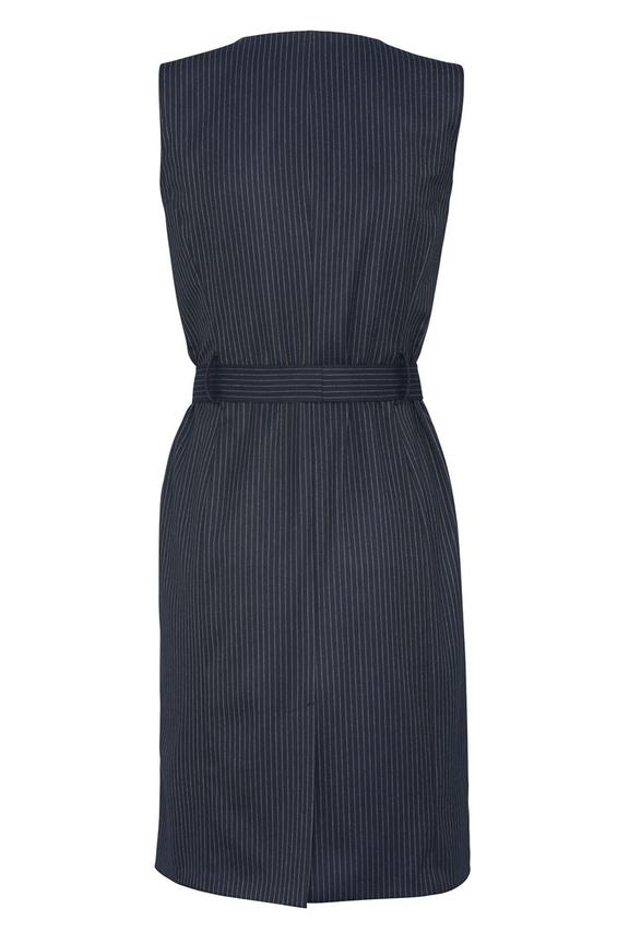 Grafitowa sukienka w delikatne paski