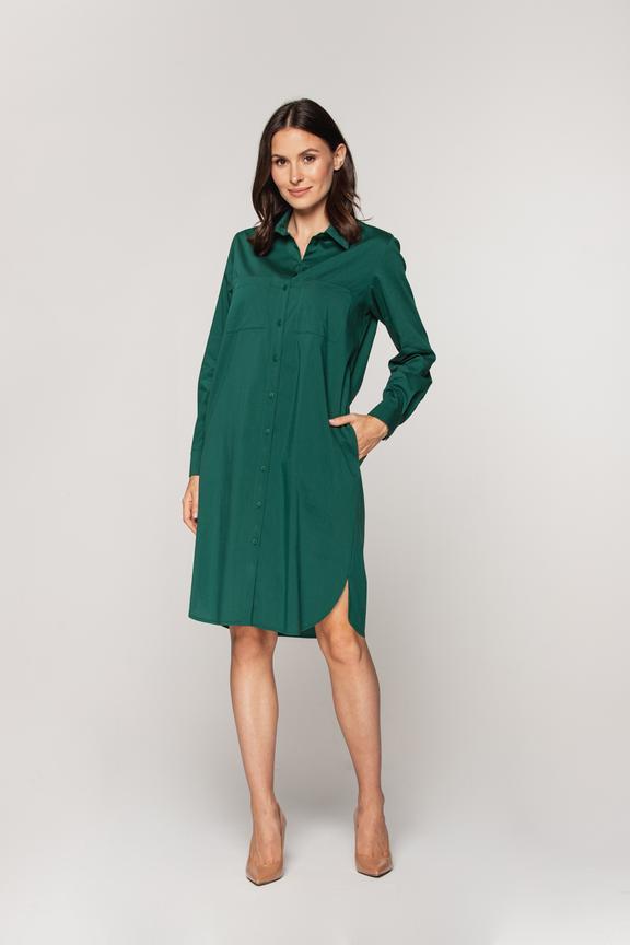 Ciemnozielona szmizjerka z długim rękawem