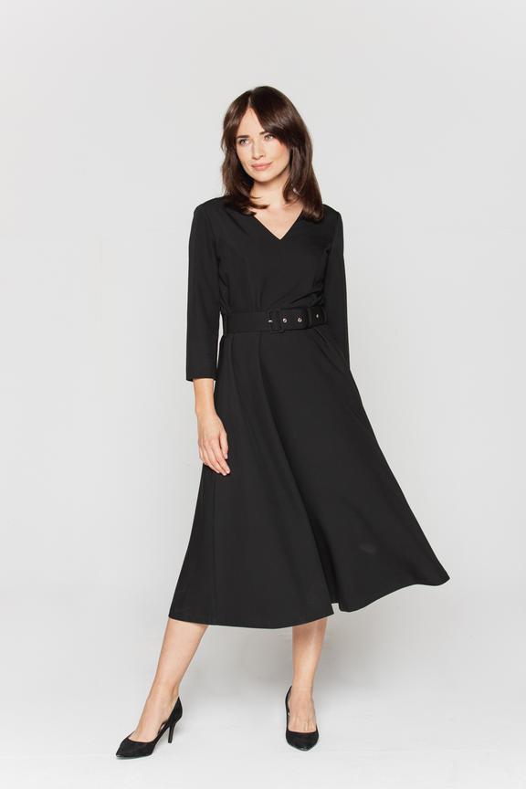 Sukienka midi z rozkloszowanym dołem