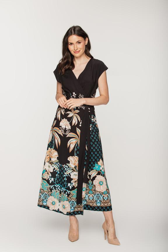 Sukienka kopertowa z wiskozy