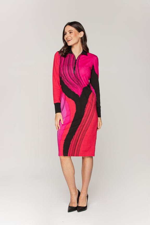 Dopasowana sukienka z dzianiny bawełnianej