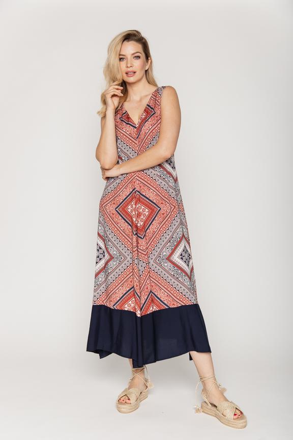 Zwiewna sukienka w orientalny wzór