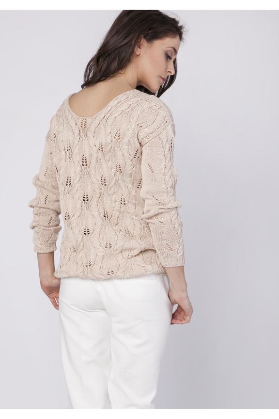 Ażurowy jasny sweterek