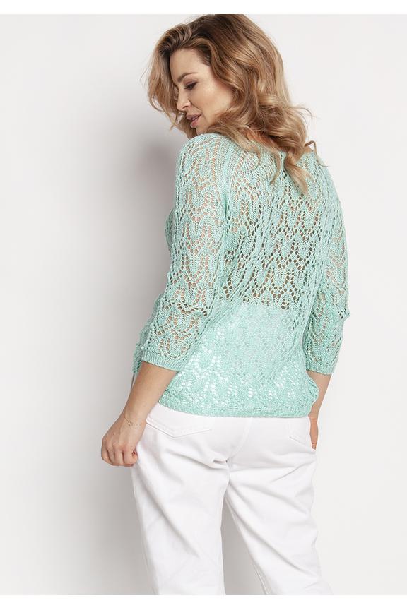 Letni seledynowy  sweterek