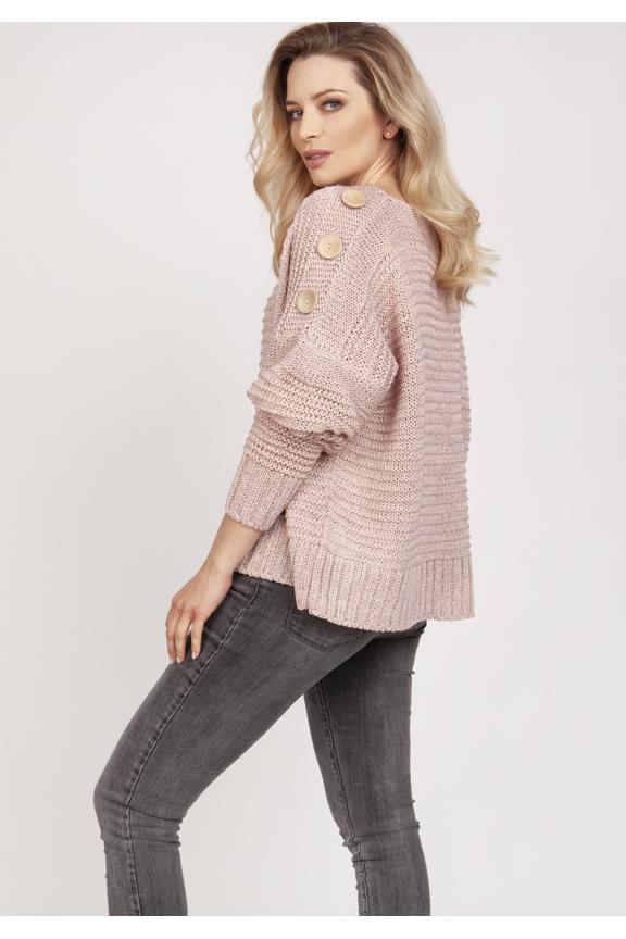 Casualowy sweter w kolorze pudrowego różu