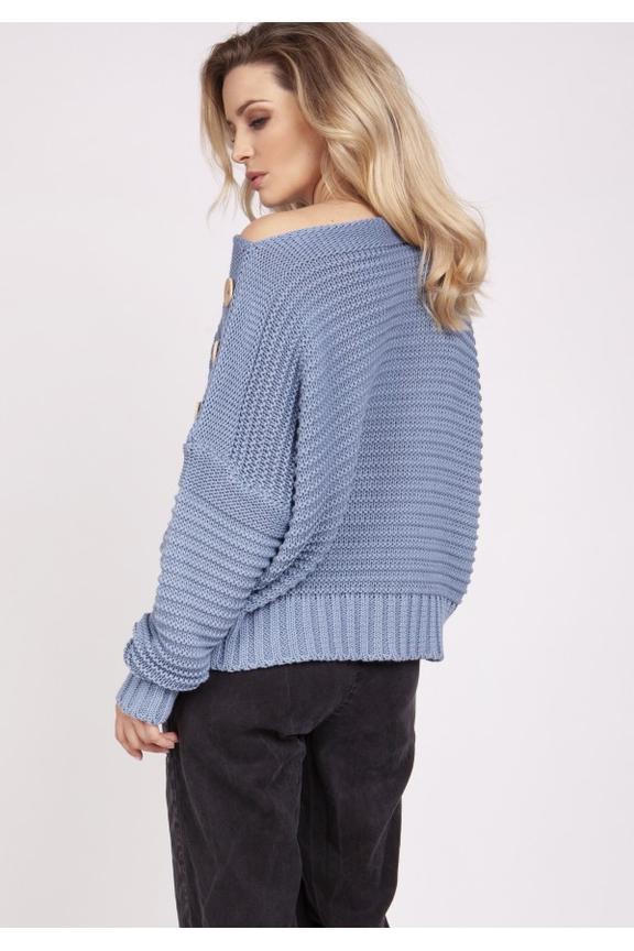 Luźny sweter w kolorze denim