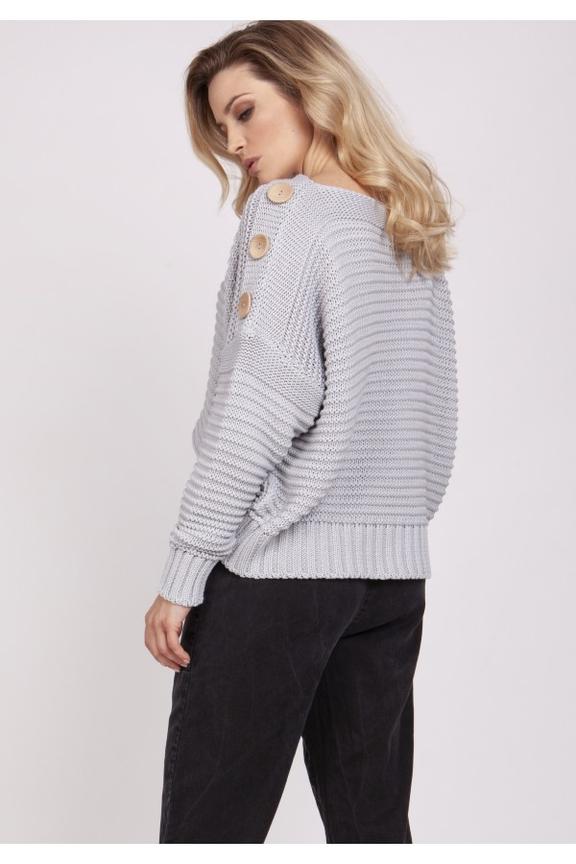 Bawełniany  szary sweter