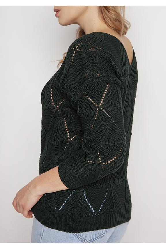 Ciemnozielony lekki sweterek