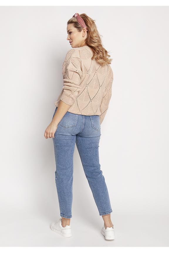 Cotton sweater in beige shade