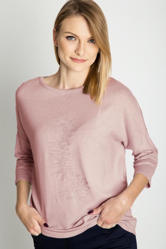 Sweterek o luźnym kroju z błyszczącą aplikacją