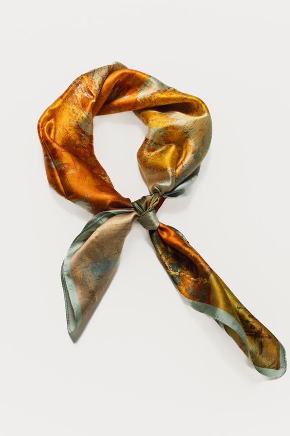 Piękna duża apaszka z jedwabiu