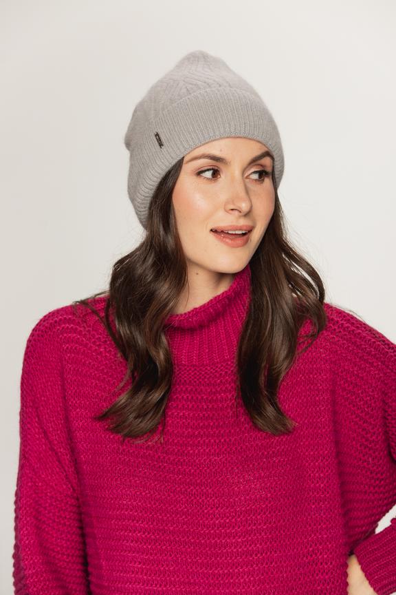 Grey angora hat
