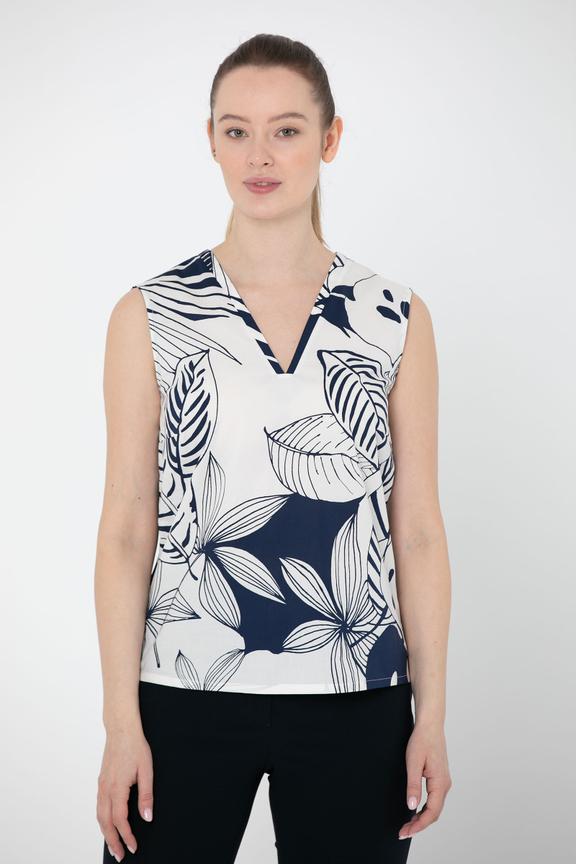 Bawełniany top z dekoltem w serek