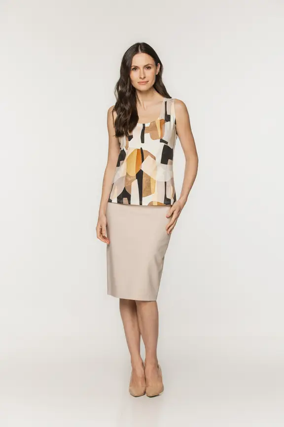 Top we wzór z okrągłym dekoltem