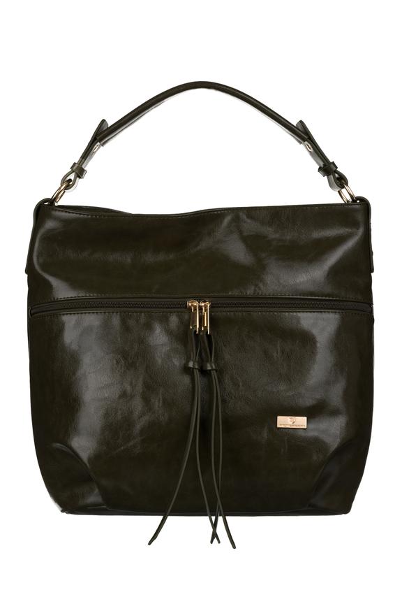 Czarna codzienna torba z połyskiem