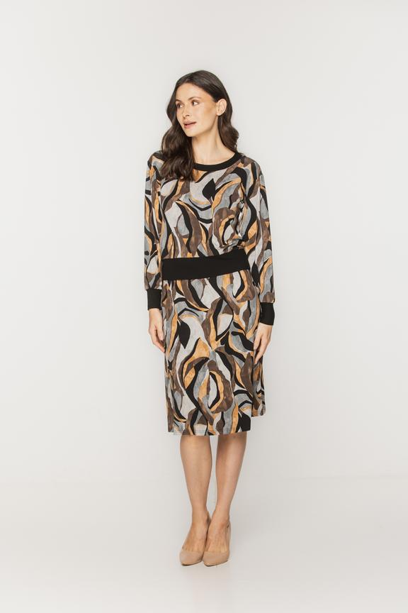 Trapeze knit skirt with elastic waistband