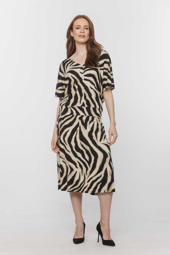 Trapezowa dzianinowa spódnica zw zwierzęcy wzór