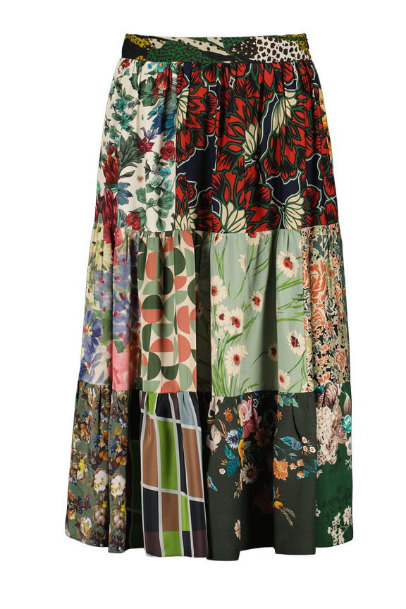 Unikatowa spódnica midi w odcieniach zieleni w rozmiarze 38