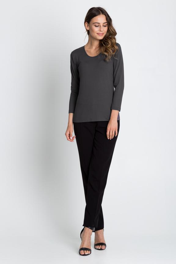 Uniwersalna wiskozowa bluzka w grafitowym odcieniu