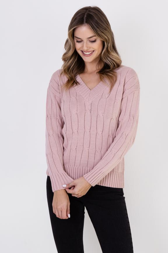 Versatile pink sweater