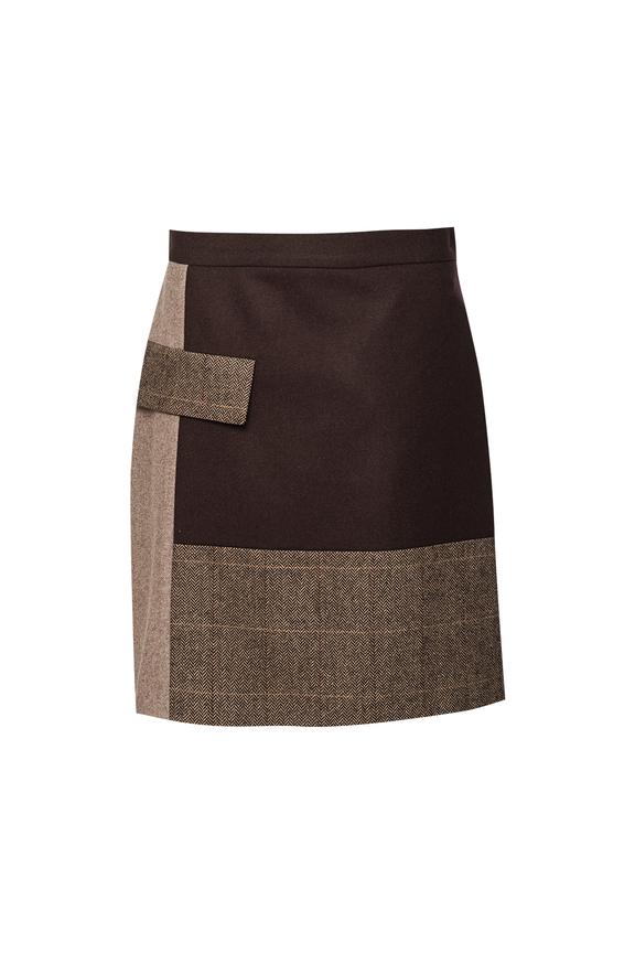 Wełniana brązowa spódnica Zero Waste w rozmiarze 38