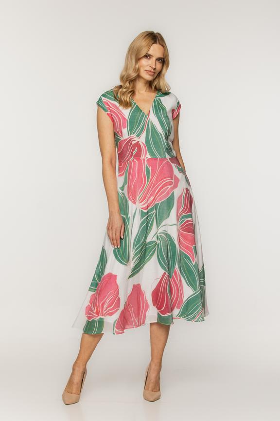 Wizytowa sukienka z lekkiej wiskozy o delikatnej fakturze